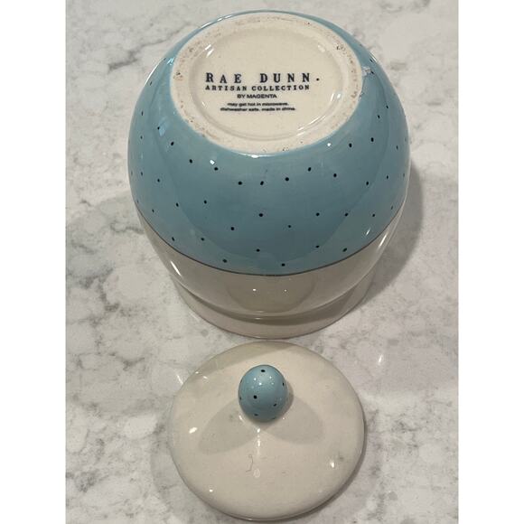 Rae Dunn Blue Polka Dot 5 Piece Artisan Collection Tea Set‎ - Picture 9 of 12